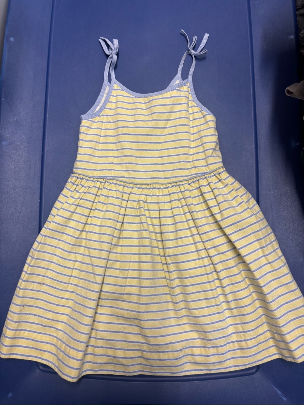 Polo by Ralph Lauren Yellow & Light Blue Striped Tie-Shoulder Sundress